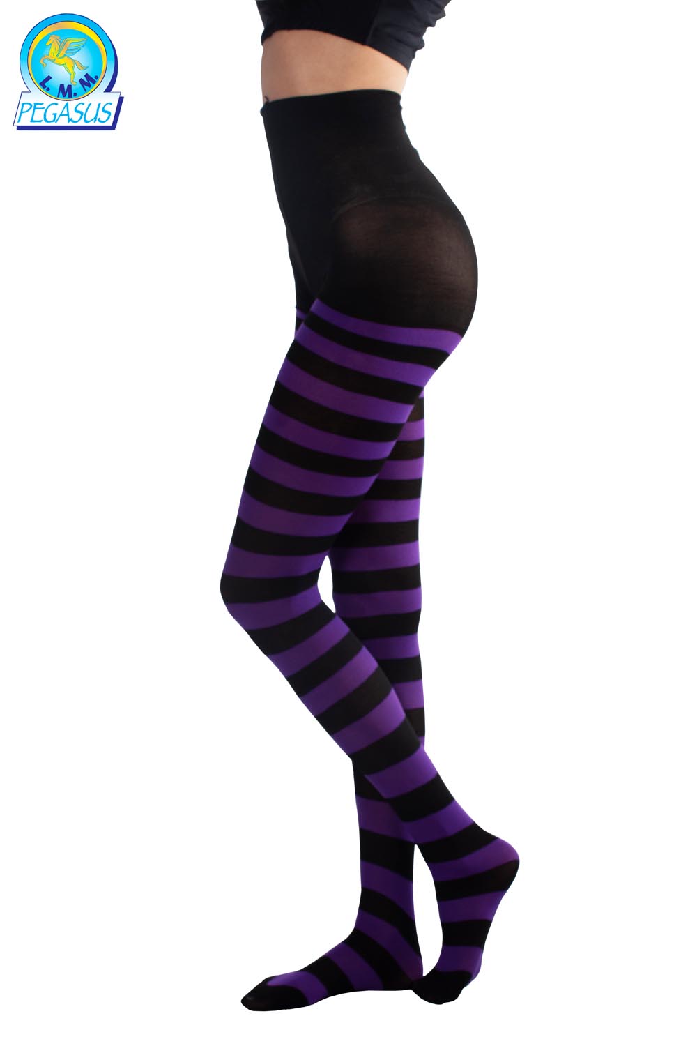CALZE COLLANT RIGA NERO VIOLA DONNA